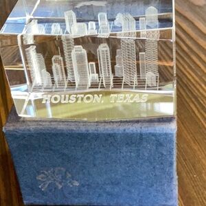 FINAL SALE PRICE Engraved HOUSTON, TEXAS Crystal Decor